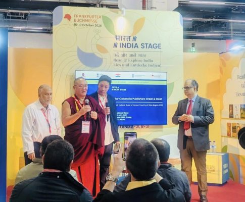 Director Lungtok Gedun introduces TTRI on the Indian stage at the Frankfurt Book Fair, 2025